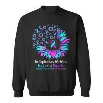 Fun In September We Wear Teal And Purple Suicide Preventions Sweatshirt | Mazezy