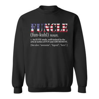 Funcle Gift For Veteran Fun Uncle Patriotics America Flag Sweatshirt | Mazezy