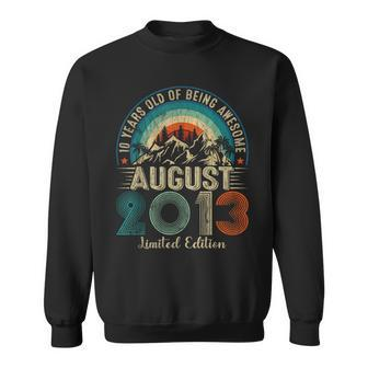 10 Year Old August 2013 Vintage 10Th Birthday Boy Sweatshirt - Monsterry DE