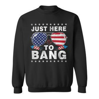 Funny 4Th Of July Im Just Here To Bang Usa Flag Sunglasses 2_1 Sweatshirt - Monsterry AU