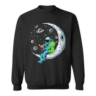 Funny Alien & Astronaut Reads Book Outer Space Book Readers Space Funny Gifts Sweatshirt | Mazezy
