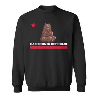 California Republic State Flag Novelty T Sweatshirt | Mazezy