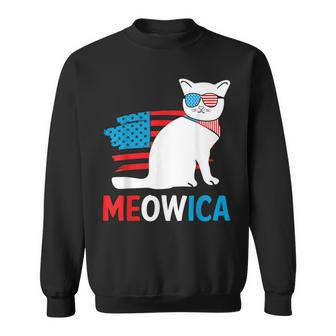 Funny Cat 4Th Of July Meowica Patriotic Kitten American Flag Patriotic Funny Gifts Sweatshirt | Mazezy