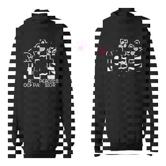 Cat Rock Paper Scissors Hand Game Cute Paw Sweatshirt | Mazezy