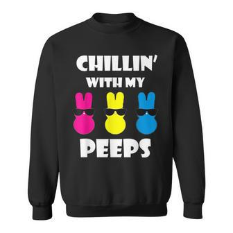 Funny Chillin With My Peeps Bunny Easter Men Boy Sweatshirt | Mazezy