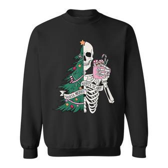 Christmas Sorta Merry Sorta Scary Skeleton Xmas Tree Sweatshirt | Mazezy