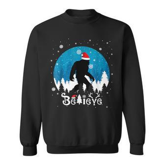 Christmas Xmas Bigfoot Believe Sasquatch In Moon Light Sweatshirt | Mazezy