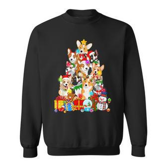 Corgi Christmas Tree Lights Puppy Corgi Dog Lover Sweatshirt | Mazezy