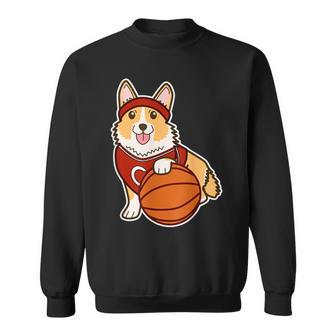Cute Corgi Basketball Player Lover Corgis Owner Sweatshirt | Mazezy