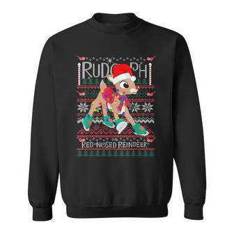 Cute Rudolph The Red Nosed Reindeer Christmas Tree Sweatshirt - Thegiftio UK