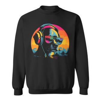 Dog Dj Retro Musical Dog Sweatshirt | Mazezy