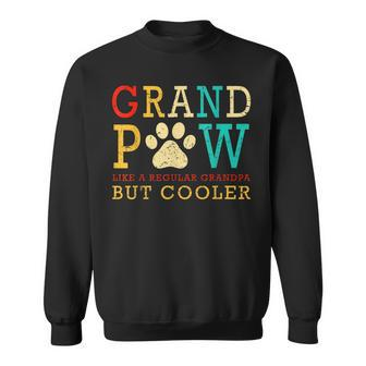 Funny Dog Grand Paw Doggy Puppy Lover Grandpa Vintage Sweatshirt | Mazezy