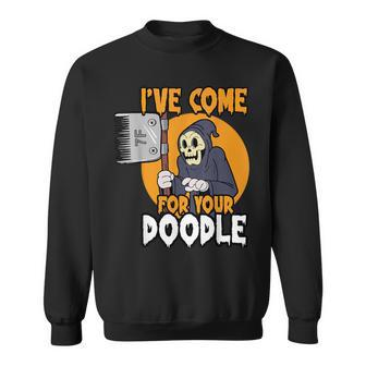 Dog Groomer Reaper Brush Your Dog Grooming Halloween Sweatshirt - Monsterry