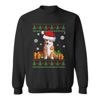 Dog Lover Welsh Corgi Santa Hat Ugly Christmas Sweater Sweatshirt - Monsterry