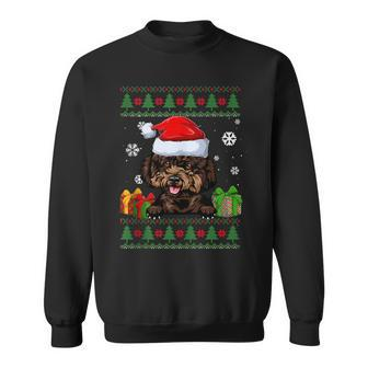 Dog Lovers Poodle Santa Hat Ugly Christmas Sweater Sweatshirt - Monsterry