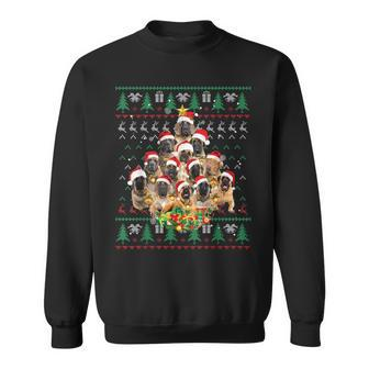 English Mastiff Christmas Tree Ugly Sweater Xmas Sweatshirt | Mazezy