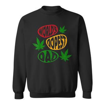 Funny Fathers Day Worlds Dopest Dad Cannabis Marijuana Weed Sweatshirt | Mazezy