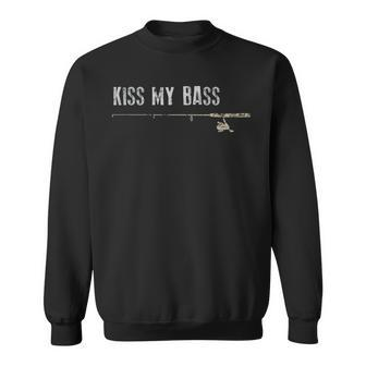 Fishing Kiss My Bass Fish Father's Day Sweatshirt | Mazezy