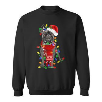 French Bulldog Dog Tree Christmas Lights Xmas Pajama Sweatshirt | Mazezy AU