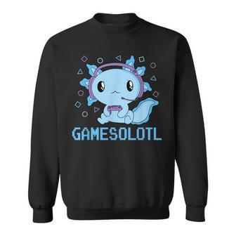 Funny Gamesolotl Anime Kawaii Gaming Axolotl Video Gamer Sweatshirt | Mazezy