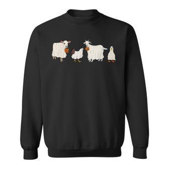 Ghost Cow Halloween Farm Animals Pumpkin Spooky Season Sweatshirt - Monsterry UK
