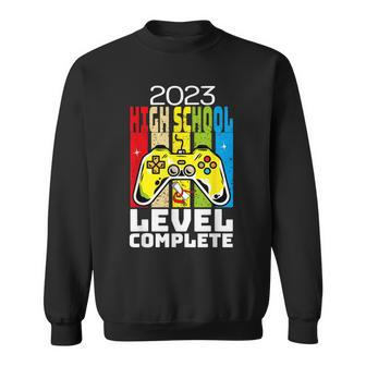 Funny Graduation 2023 High School Level Complete Video Gamer Sweatshirt - Seseable