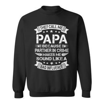 Funny Grandpa Papa Partner In Crime Dad Fathers Day Sweatshirt - Seseable