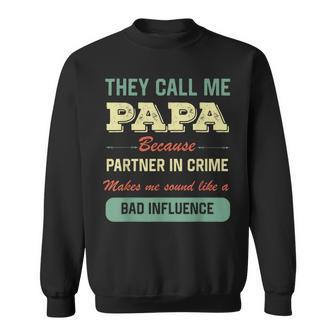 Funny Grandpa Papa Partner In Crime Sweatshirt | Mazezy