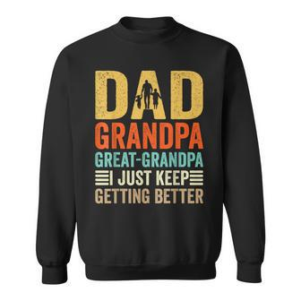 Funny Great Grandpa Promoted Grandad Fathers Day Granddad Grandpa Funny Gifts Sweatshirt | Mazezy