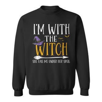 Halloween Matching Couples Costume I'm With The Witch Sweatshirt - Thegiftio UK