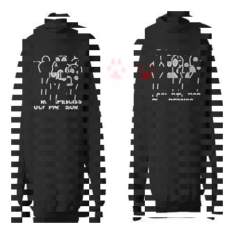 Funny Hand Kitten Dog Joke Game Rock Paper Scissors Cat Paws Sweatshirt | Mazezy