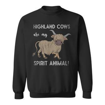 Funny Highland Cows Are My Spirit Animal Highland Cow Sweatshirt | Mazezy CA
