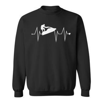 Jet Ski Water Skier Heartbeat Heart Pulse Rate Ekg Sweatshirt | Mazezy
