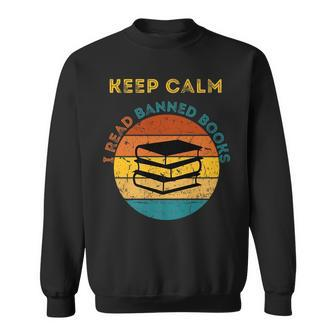 Funny Keep Calm I Read Banned Books Book Lovers Sweatshirt | Mazezy