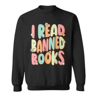 Funny Librarian Freedom Reader Grunge I Read Banned Books Sweatshirt - Seseable