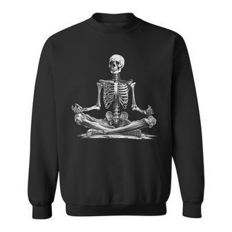 Meditation Yoga Skeleton Halloween Sweatshirt - Monsterry AU