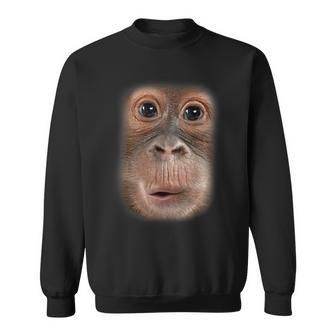 Monkey Face Chimpanzee Ape Zoo Animal Lover Sweatshirt - Seseable