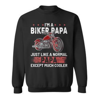 Funny Motorcycle Biker Papa Dad Grandpa Gifts Gift For Mens Sweatshirt | Mazezy