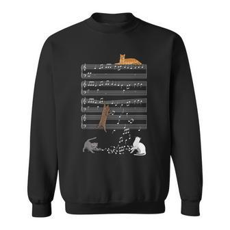 Musical Cats Cat And Music Lover Cat Sweatshirt - Monsterry