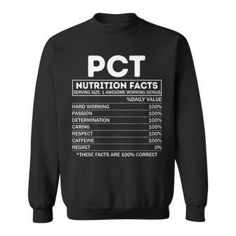Pct Nutrition Facts Patient Care Technician Assistant Sweatshirt | Mazezy