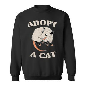 Possum Adopt A Cat Cute Opossums Team Trash Vibes Sweatshirt | Mazezy