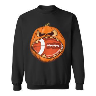 Funny Pumpkin Football Halloween Team Vintage Football Football Funny Gifts Sweatshirt | Mazezy
