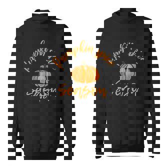 Funny Pumpkin Spice Pumpkin Halloween Scary Ghost Design Sweatshirt | Mazezy