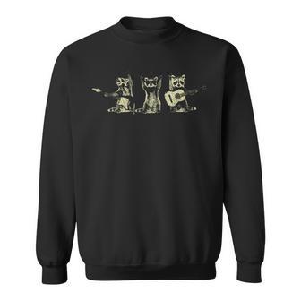 Funny Raccoon Music Band Electric Acoustic Guitar Racoons Sweatshirt - Seseable