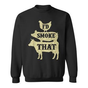 Funny Retro Grilling Bbq Smoker Chef Dad Giftid Smoke That Sweatshirt | Mazezy