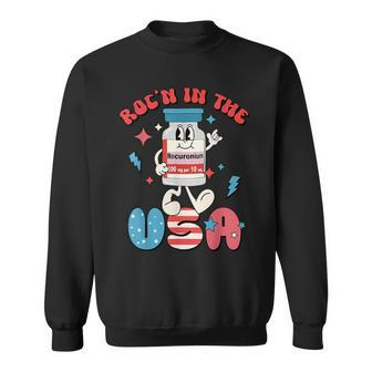 Funny Retro Vial Rocn In The Usa Happy 4Th Of July Vibes Usa Funny Gifts Sweatshirt | Mazezy