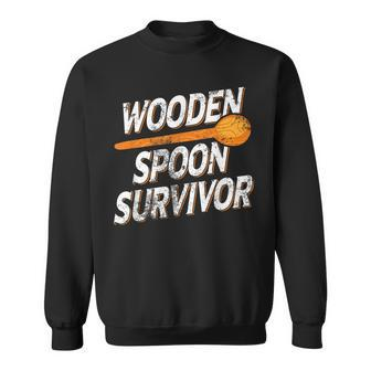 Funny Retro Vintage Wooden Spoon Survivor Sweatshirt - Seseable