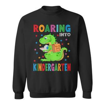 Funny Roaring Kindergarten T-Rex Back To The School Sweatshirt | Mazezy