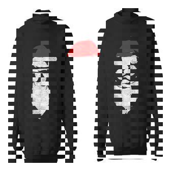 Santa Claus Face Sunglasses Hat Beard Christmas Men Sweatshirt - Thegiftio UK