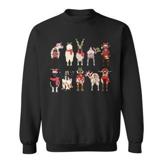 Santa Goats Christmas Farmer Goat Lover Farming Sweatshirt - Thegiftio UK